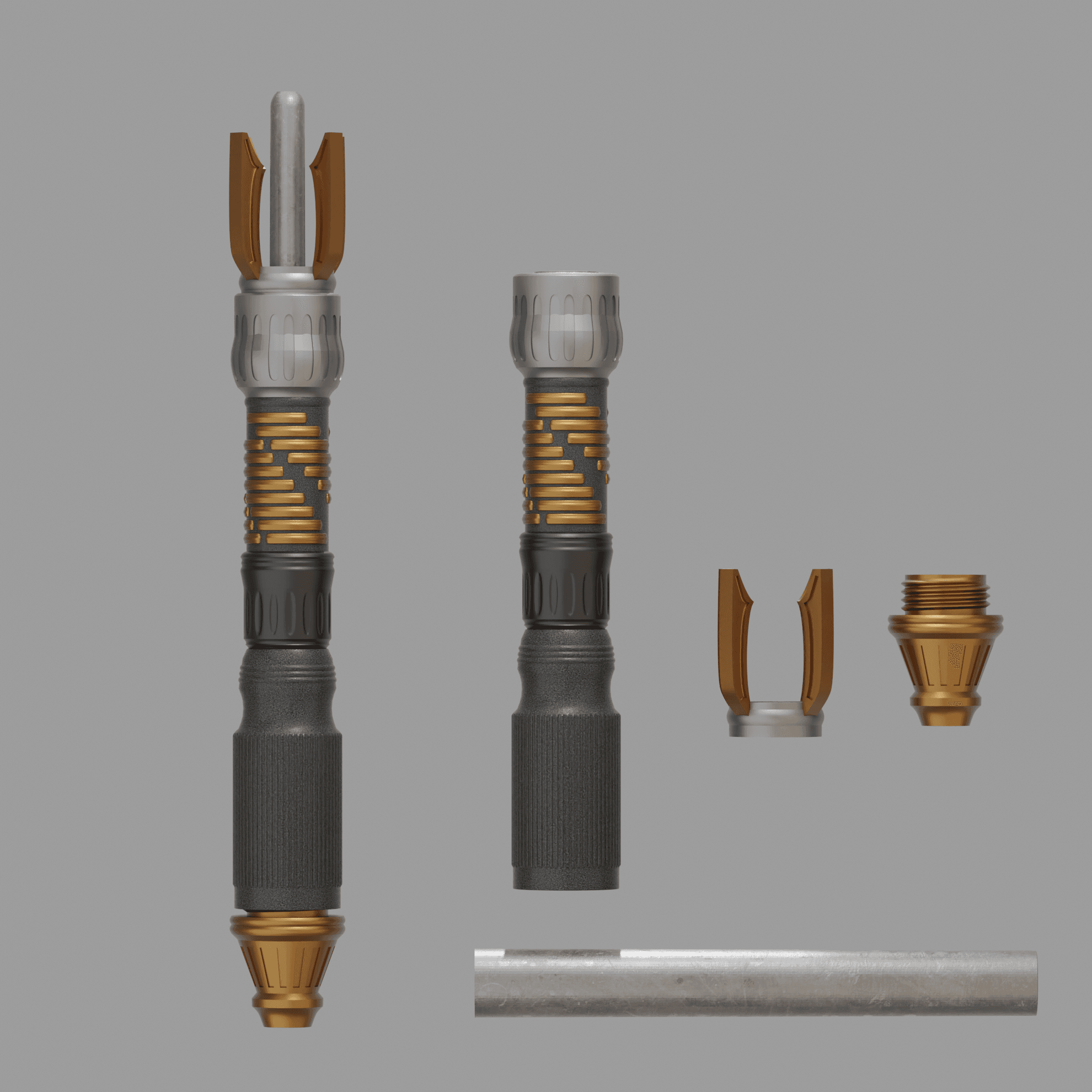Print in Place Collapsing Jedi Lightsaber Concept 7 3d model