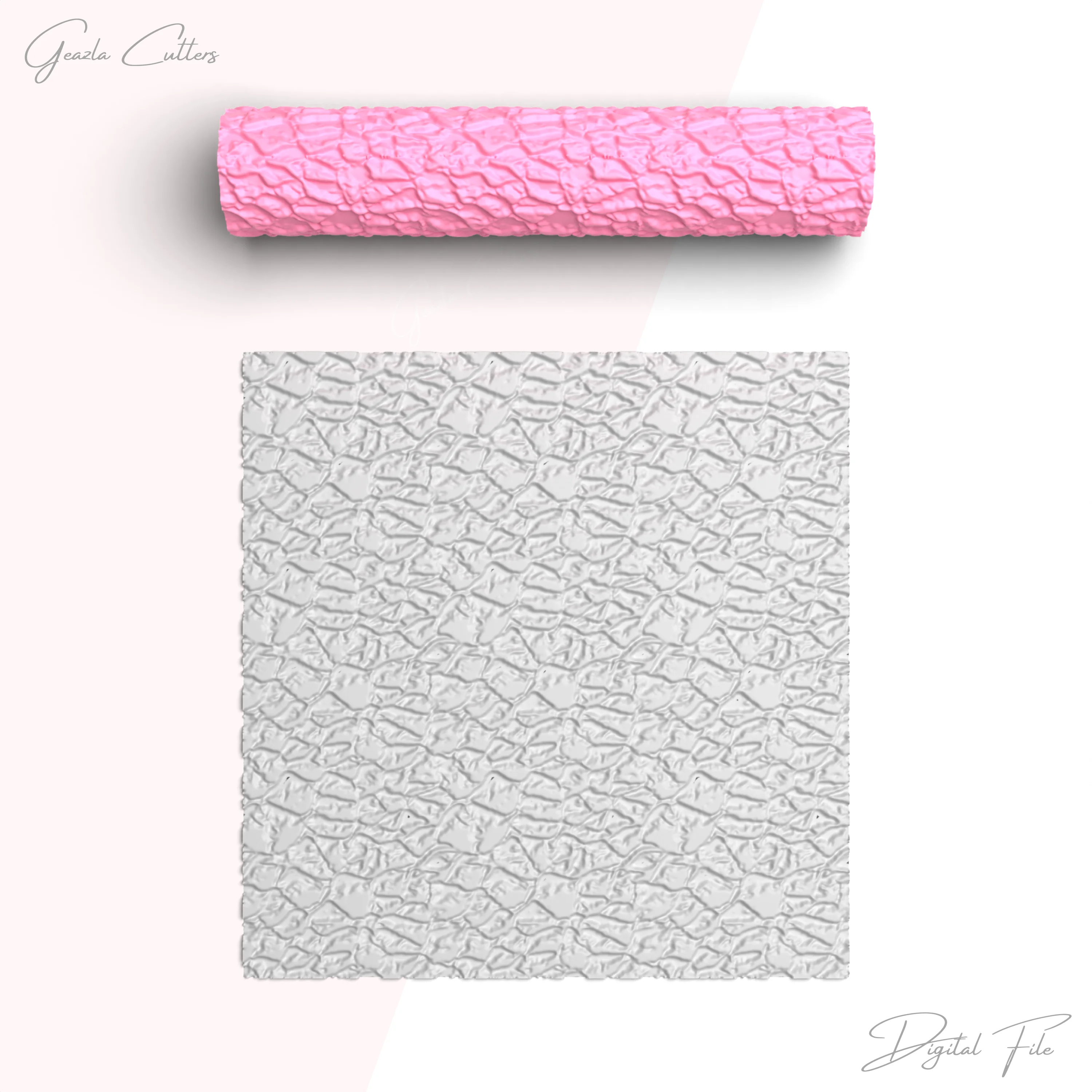 Wrinkled Paper Texture Roller For Polymer Clay, Paper Clay Texture Rolling Pin, Clay Tool, No: 1429 3d model
