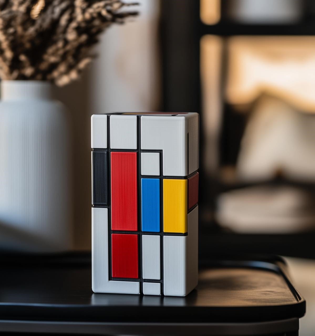 Mondrian Inspired Vase – A Bold Artistic Statement 3d model