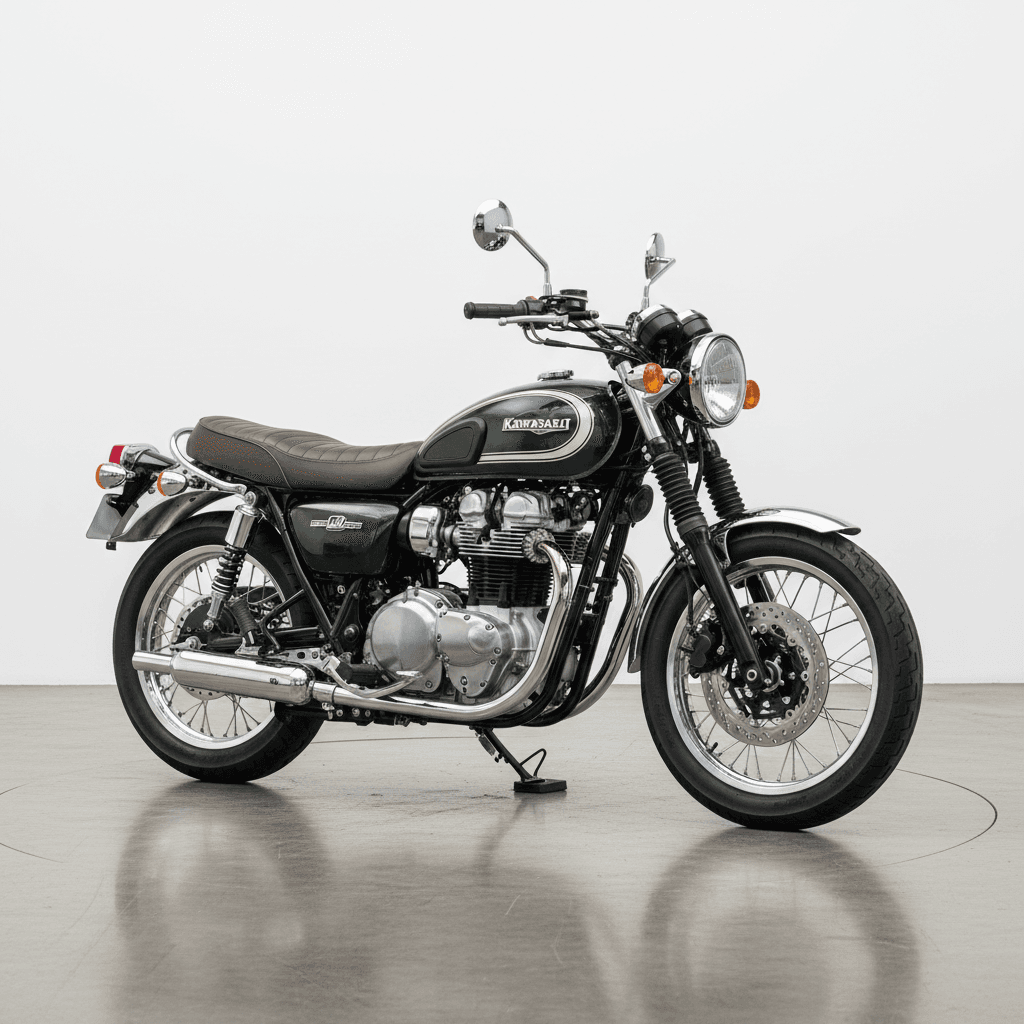 Kawasaki W800 Retro Classic Motorcycle 3d model