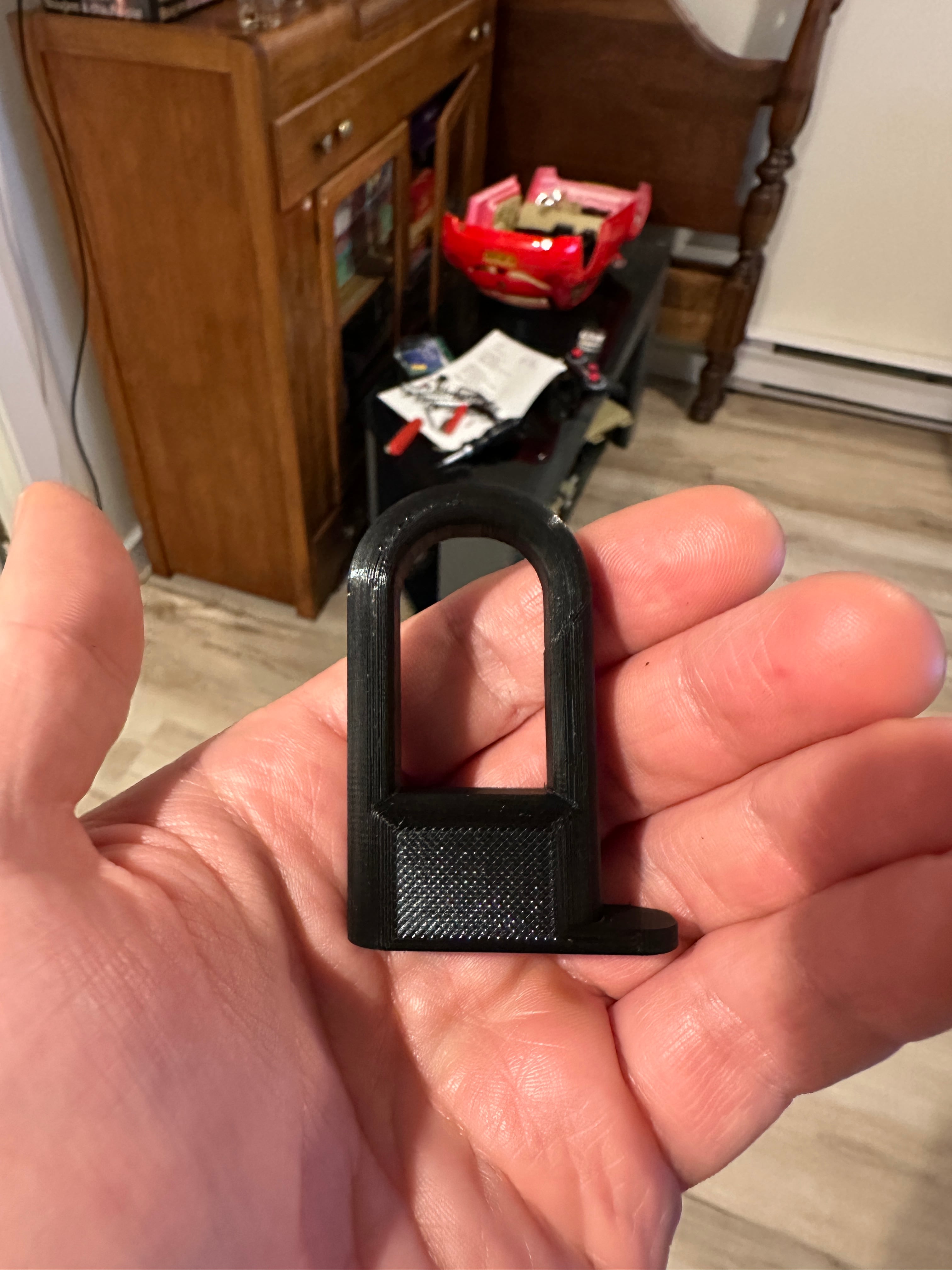 Printed flat on bed in attempt to maximize strength