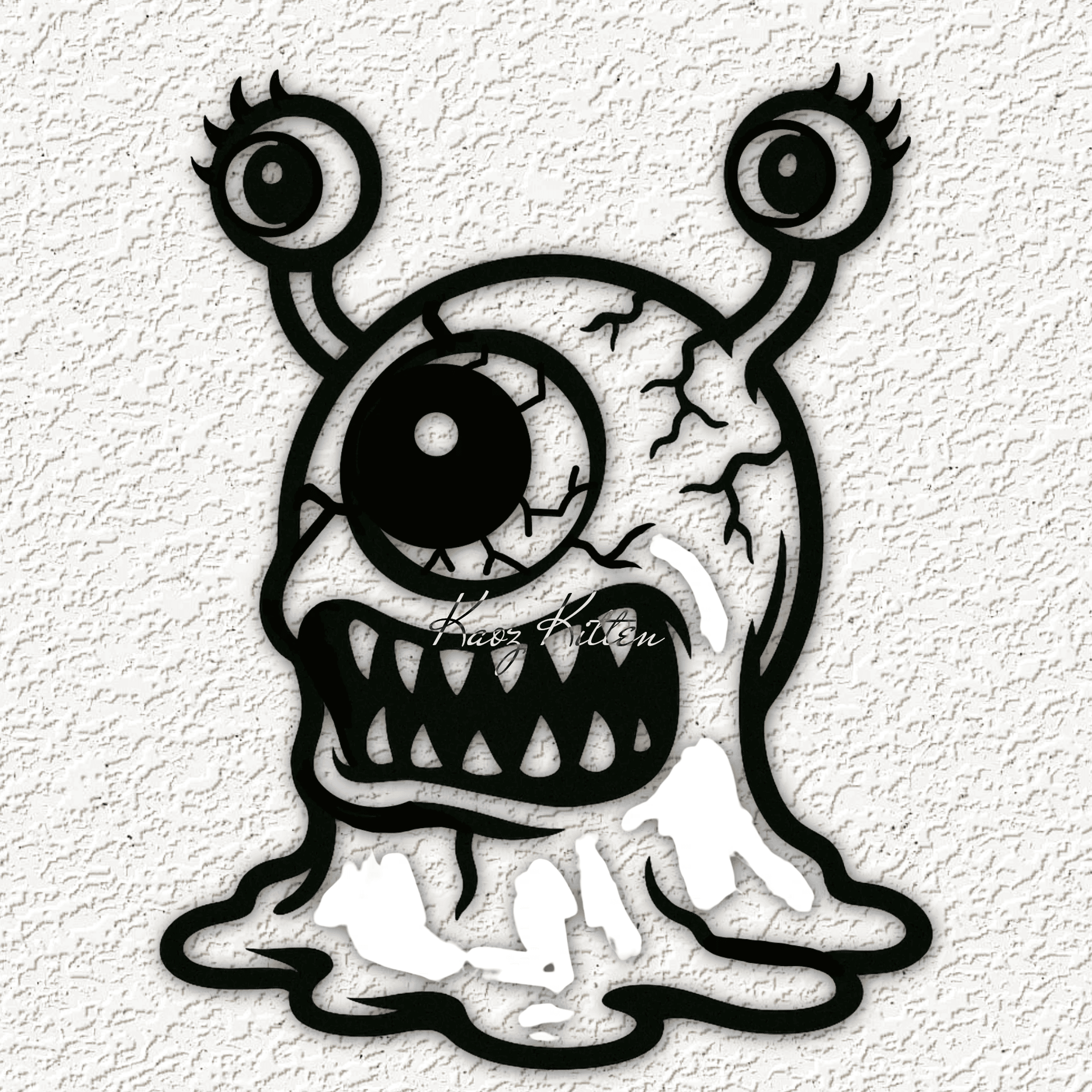 eyeball monster wall art home decor 3d model