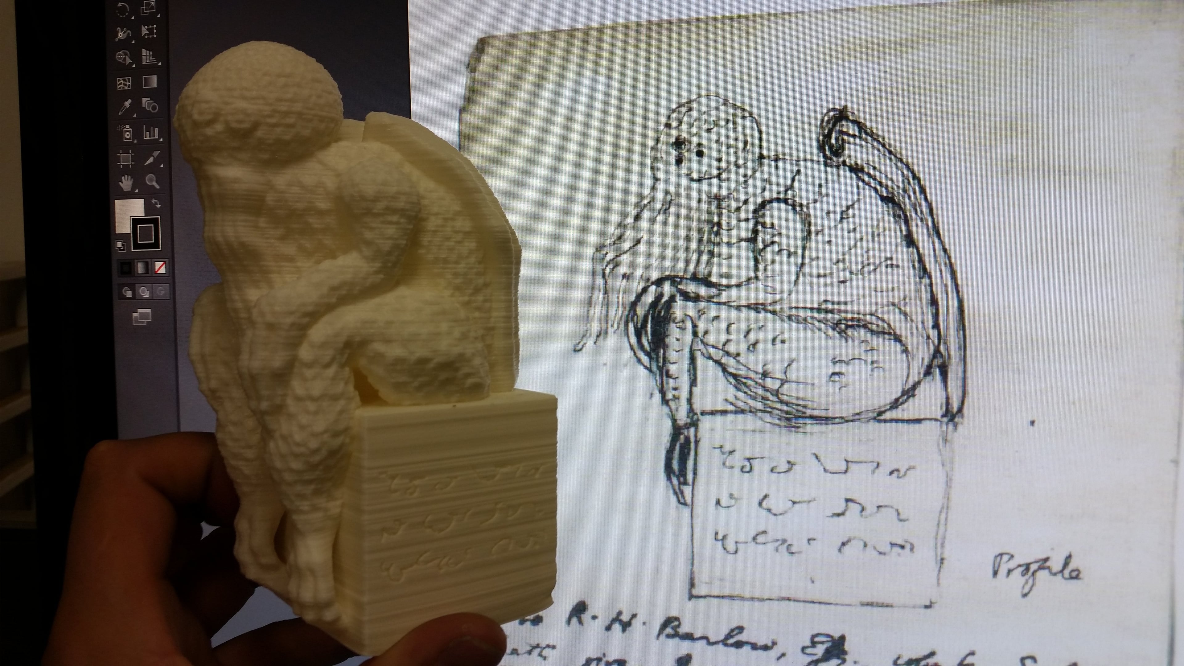 Cthulhu Statuette (with Mysterious Writings Added) 3d model