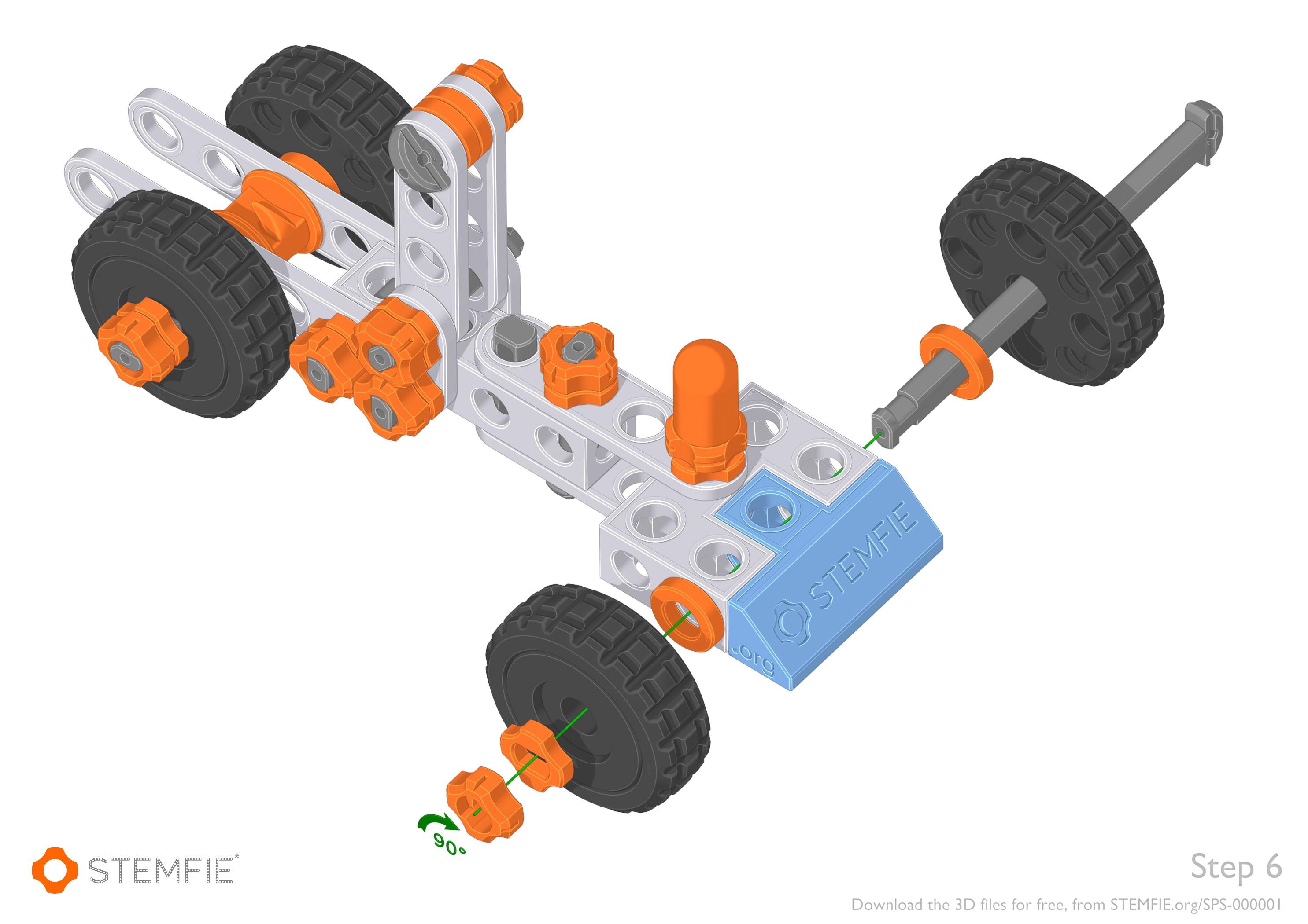STEMFIE Rubber-band-driven Car (SPS-000001) Assembly 3d model