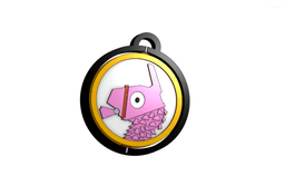 Fornite™ Inspired rotating round keychain - Print in place 3d model
