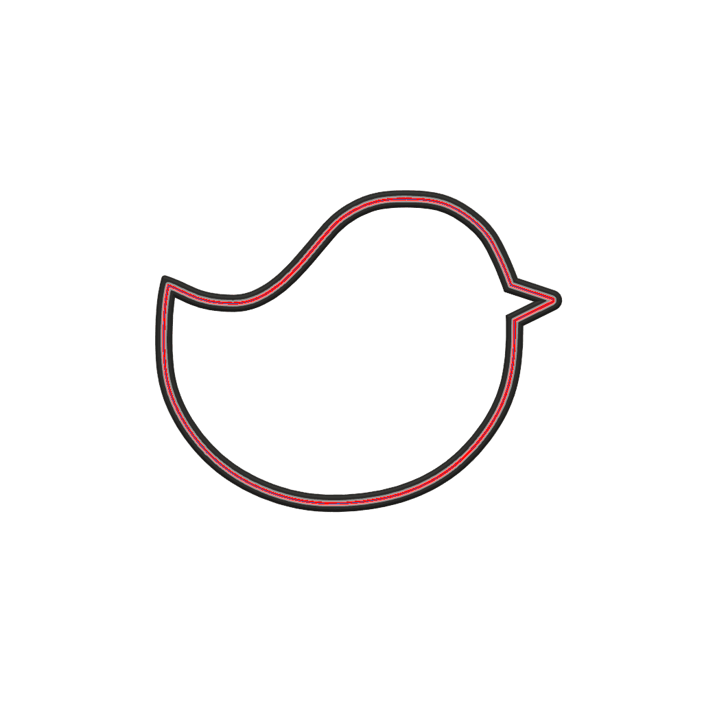 Chick Cookie Cutter STL File - 4 inches 3d model