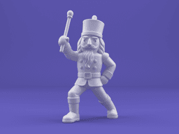 Dynamic Nutcracker Soldier – 3D Printable Christmas Figurine in Action Pose 3d model