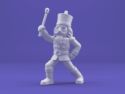 Dynamic Nutcracker Soldier – 3D Printable Christmas Figurine in Action Pose 3d model