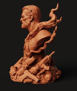 Punisher Bust STL | Marvel 3D Print | Detailed Smoke FX 3d model
