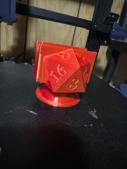 D20 Vertical Business Card Holder (For 2" x 3.5" Portrait Business Cards) Print In Place 3d model