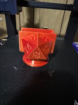D20 Vertical Business Card Holder (For 2" x 3.5" Portrait Business Cards) Print In Place 3d model
