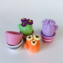 Cactus pot container and Cactus clicker 3d model