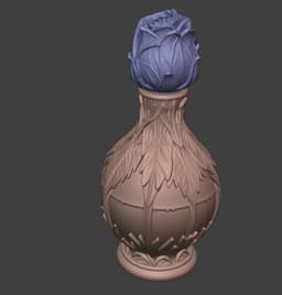 Black Rose Potion Bottle 3d model