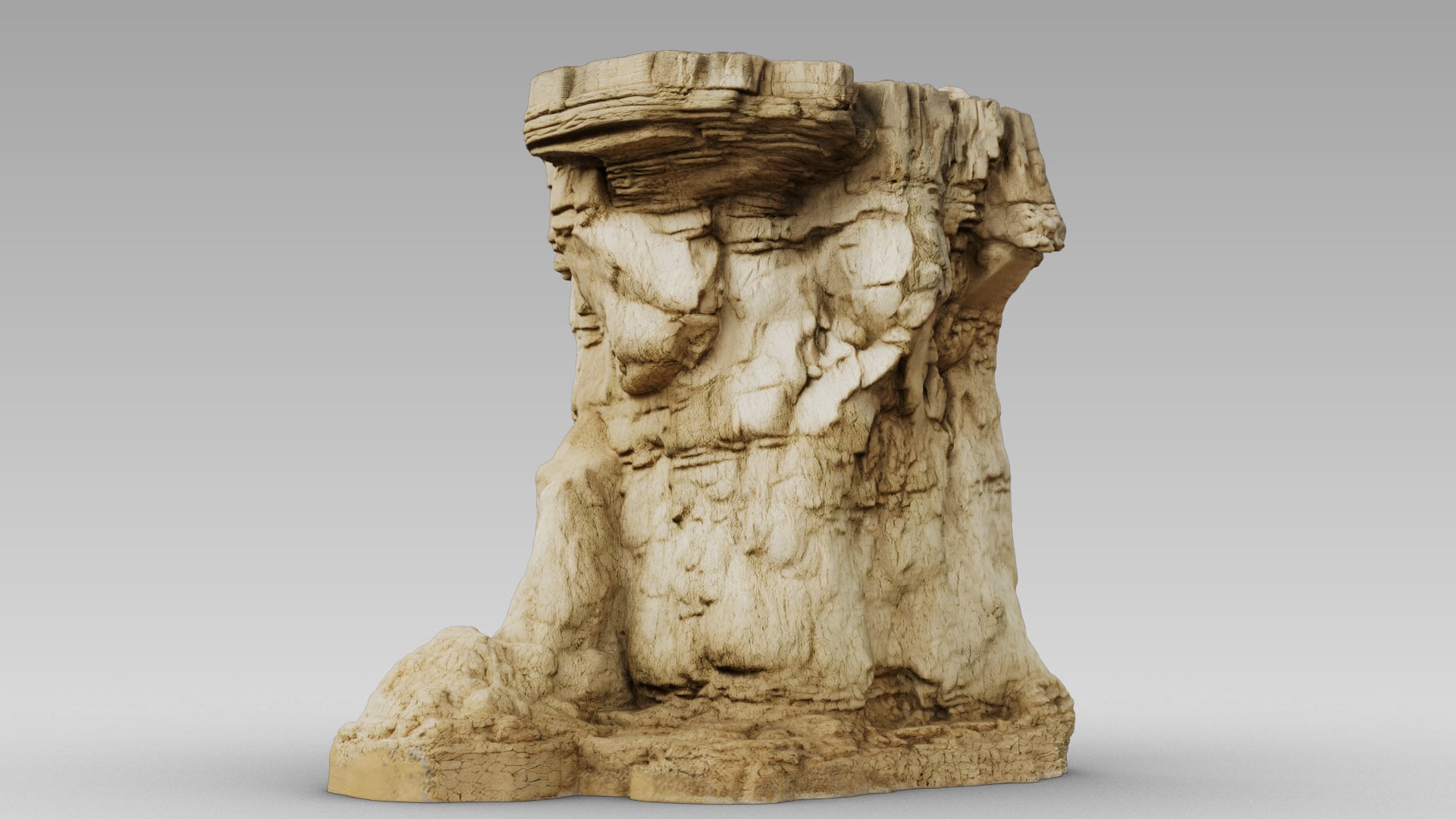 Layered Rock Face 3d model