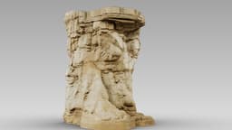 Layered Rock Face 3d model