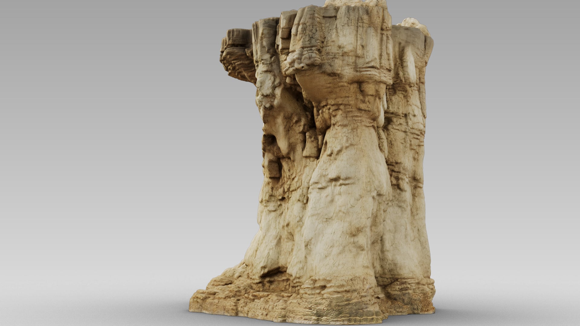 Layered Rock Face 3d model