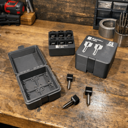 BAMBULAB P2 + H2 SERIES HOTEND BOX / NOZZLE BOX / PRINTER ACCESSORIES / ORGANIZER / GRIDFINITY 3d model