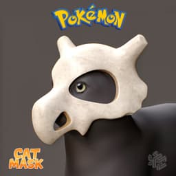 Cubone Cat Mask | 3D Printable Pokémon-Inspired Pet Costume 3d model