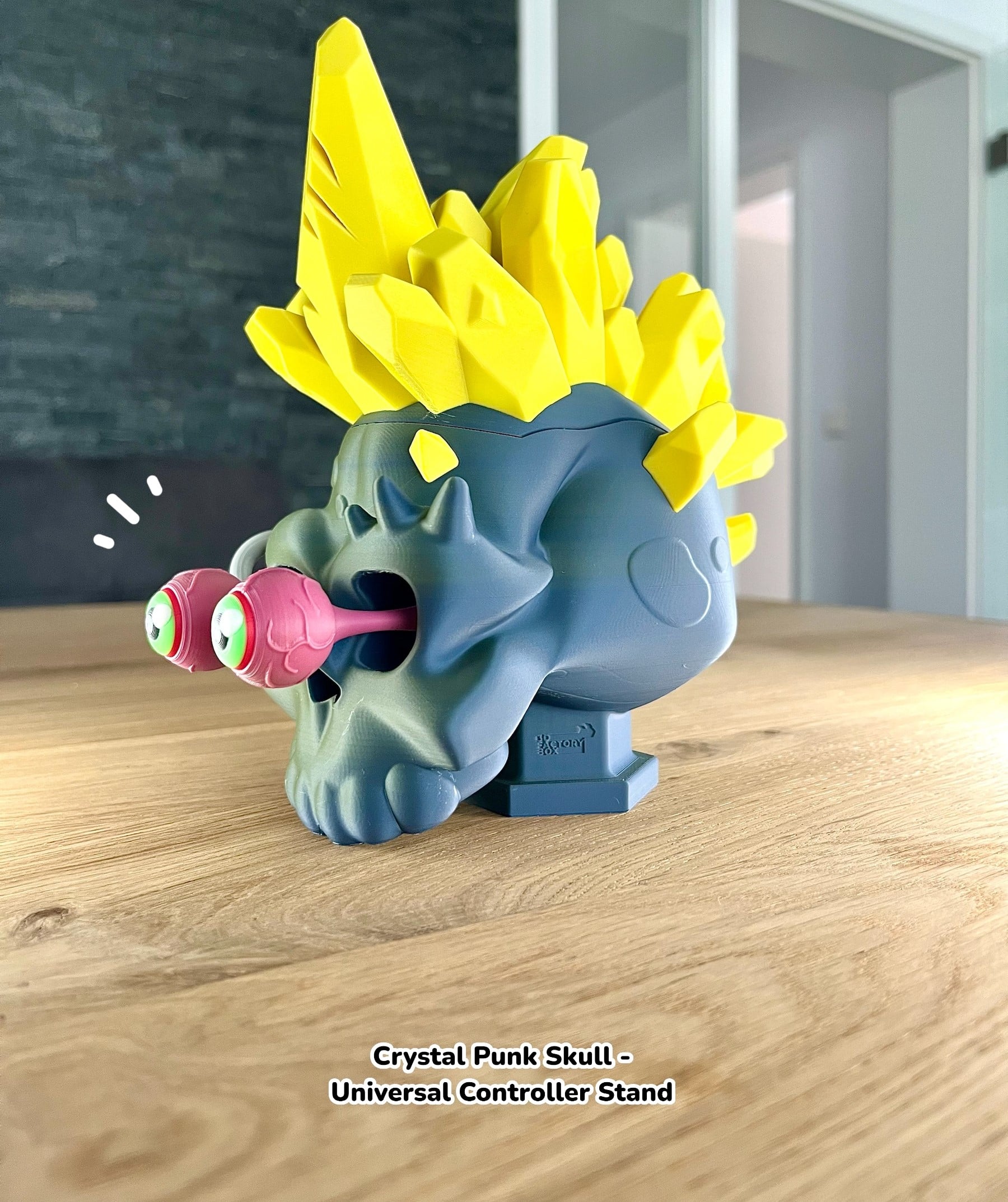 Crystal Punk Skull Universal Controller Stand 3d model