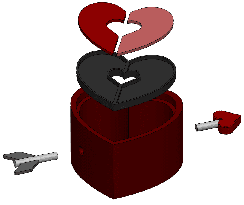 Thangs Valentine’s Day Contest - Heart Box Frame with Cupid's Arrow 3d model