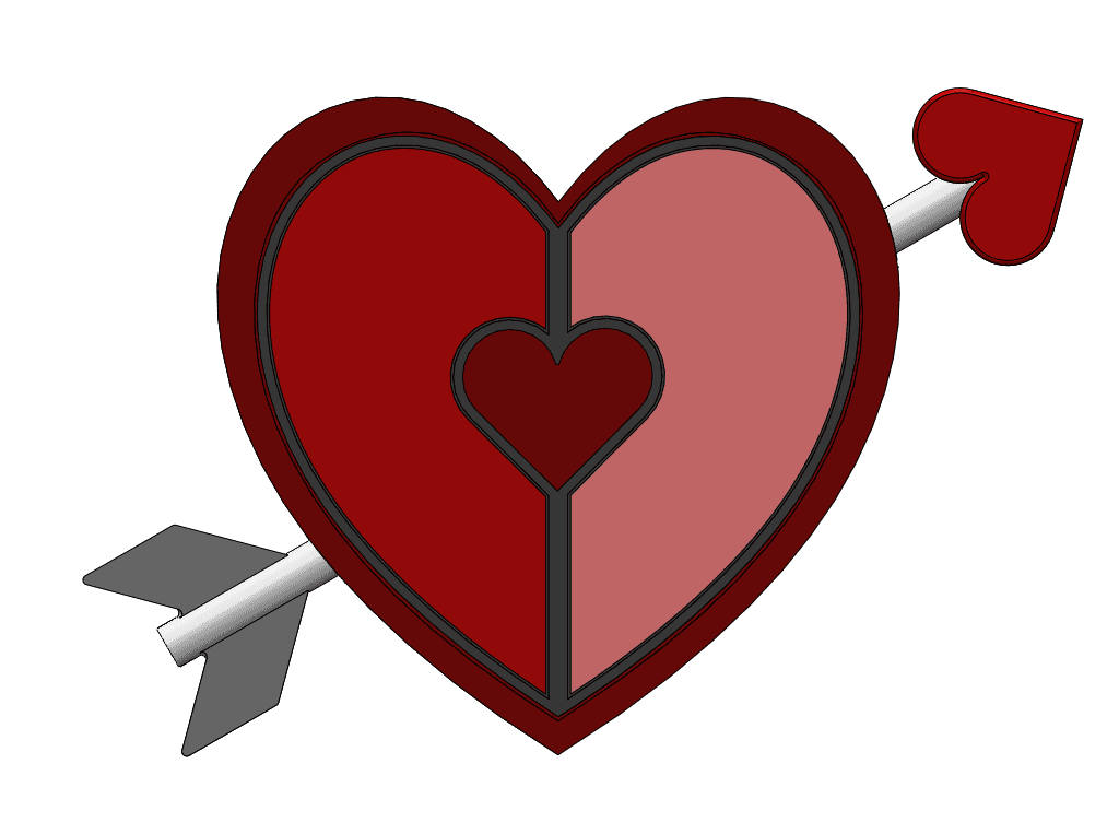 Thangs Valentine’s Day Contest - Heart Box Frame with Cupid's Arrow 3d model
