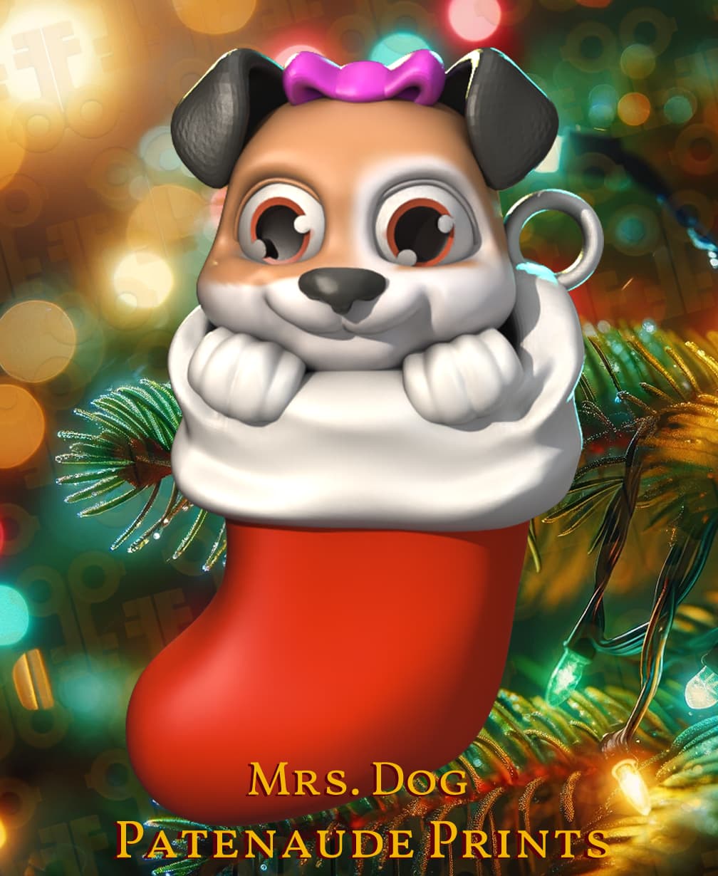 Mrs Dog Chritsmas Tree Ornament 3d model