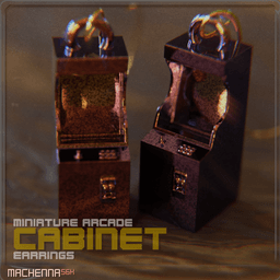 Miniature Arcade Cabinet Earrings 3d model