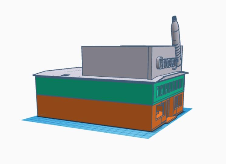 Independent Grocery Store 3d model