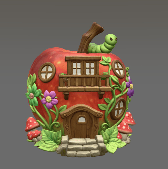 Enchanted Apple Cottage STL File 3D Printable 3d model