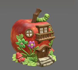 Enchanted Apple Cottage STL File 3D Printable 3d model