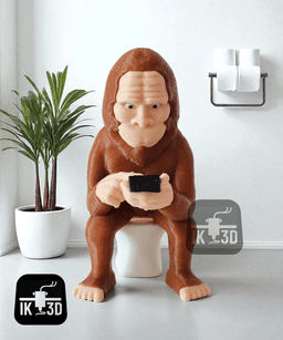 Bigfoot Scroll and Log Figurine Collectible 3d model