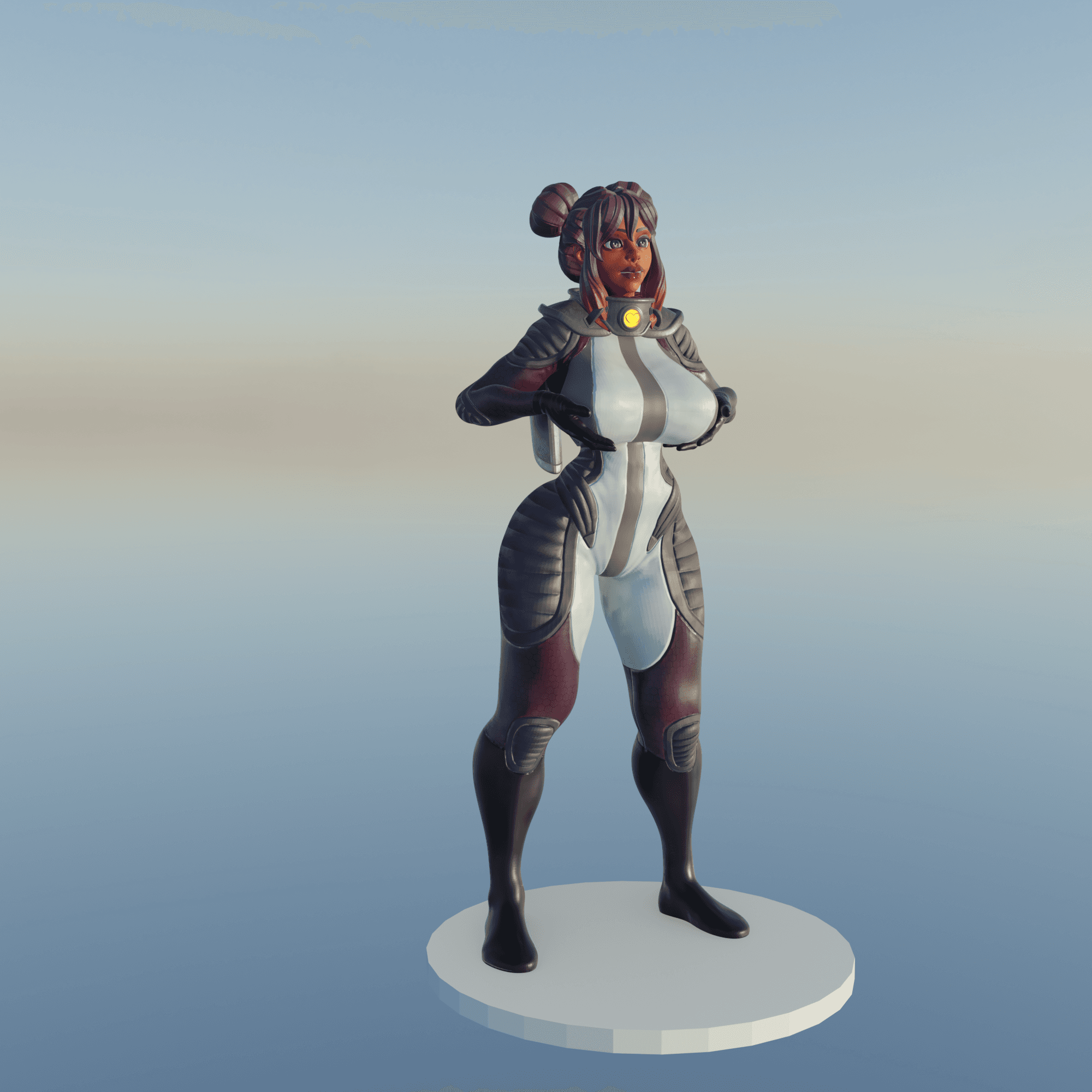 Cute Space Girl v2 3d model