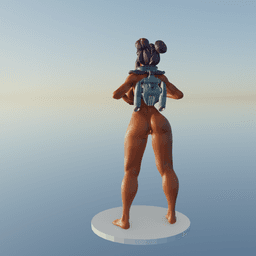 Cute Space Girl v2 3d model