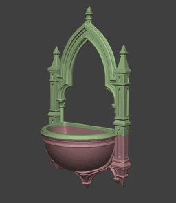 Gothic Wall Holy Water Font 3d model