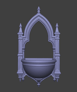Gothic Wall Holy Water Font 3d model