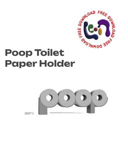 Toilet Paper Wall Holder - Poop Toilet Paper Wall Holder 3d model