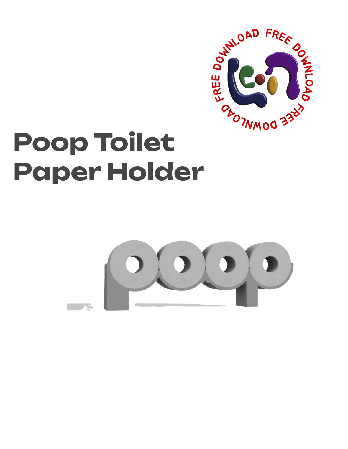 Toilet Paper Wall Holder - Poop Toilet Paper Wall Holder 3d model