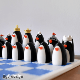 Penguin Chess Set 3d model