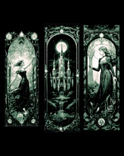 High Fantasy Designs - The lady of the Forest and the Celestial Castle - Set of Bookmarks 3d model