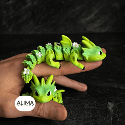 Little Flower Dragon / articulated / Keychain / support free 3d model