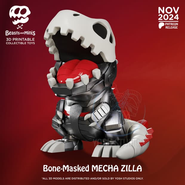 Mecha Zilla (Boney Beasts) 3D Printer STL File 3d model