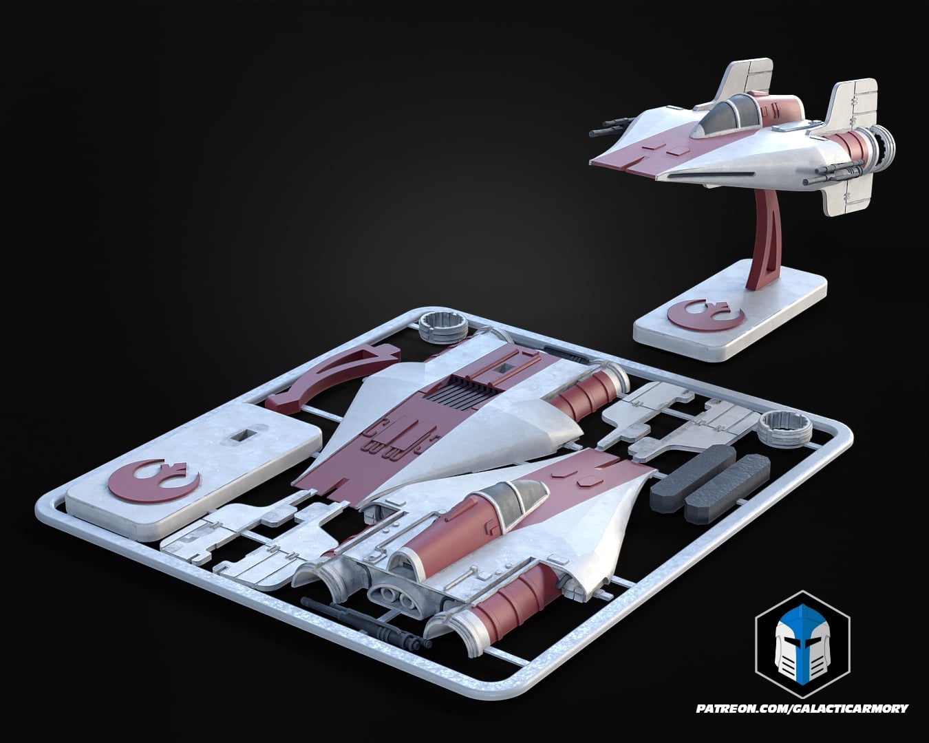 A-Wing Vehicle Kit Card - 3D Print Files 3d model