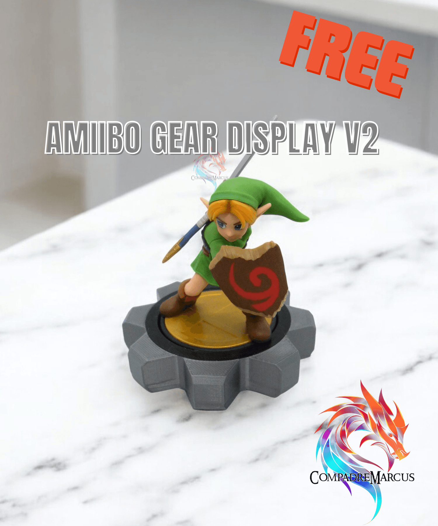 Amiibo Gear Display V2 / No supports / 3mf included 3d model