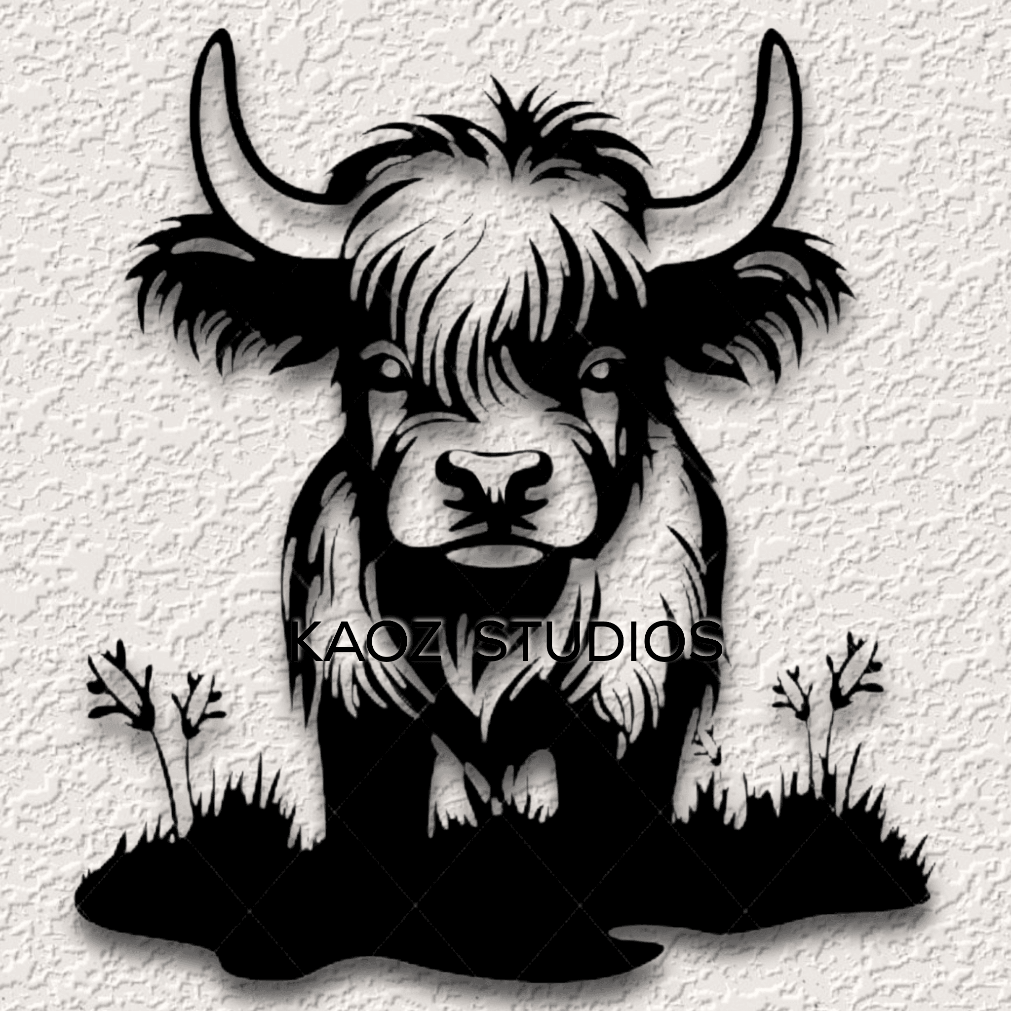 highland calf wall art highland cow wall decor mountain cattle decoration 3d model