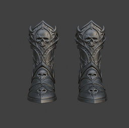 Witch Hunter Boots – Gothic Fantasy Armor Boots 3d model