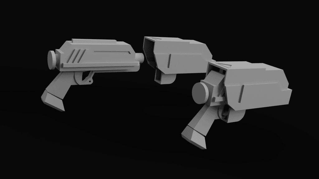DC-17 Animated with Holster 3d model