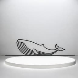 Whale Line Art - Desktop Line Art 3d model