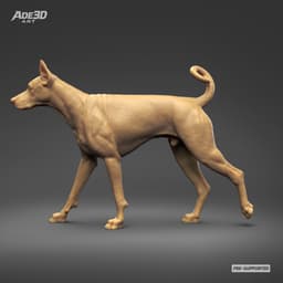 Doberman Pinscher Cropped Ears Natural Tail 3D Print Pose 02 3d model