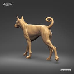 Doberman Pinscher Cropped Ears Natural Tail 3D Print Pose 02 3d model