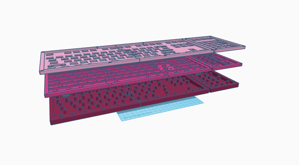 Prototype: 3D Printed HOT SWAP Mechanical keyboard. 3d model